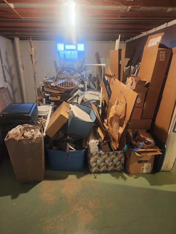 Roll-off dumpster container at job site for 6 Yard Dumpster Rental in Garfield Heights